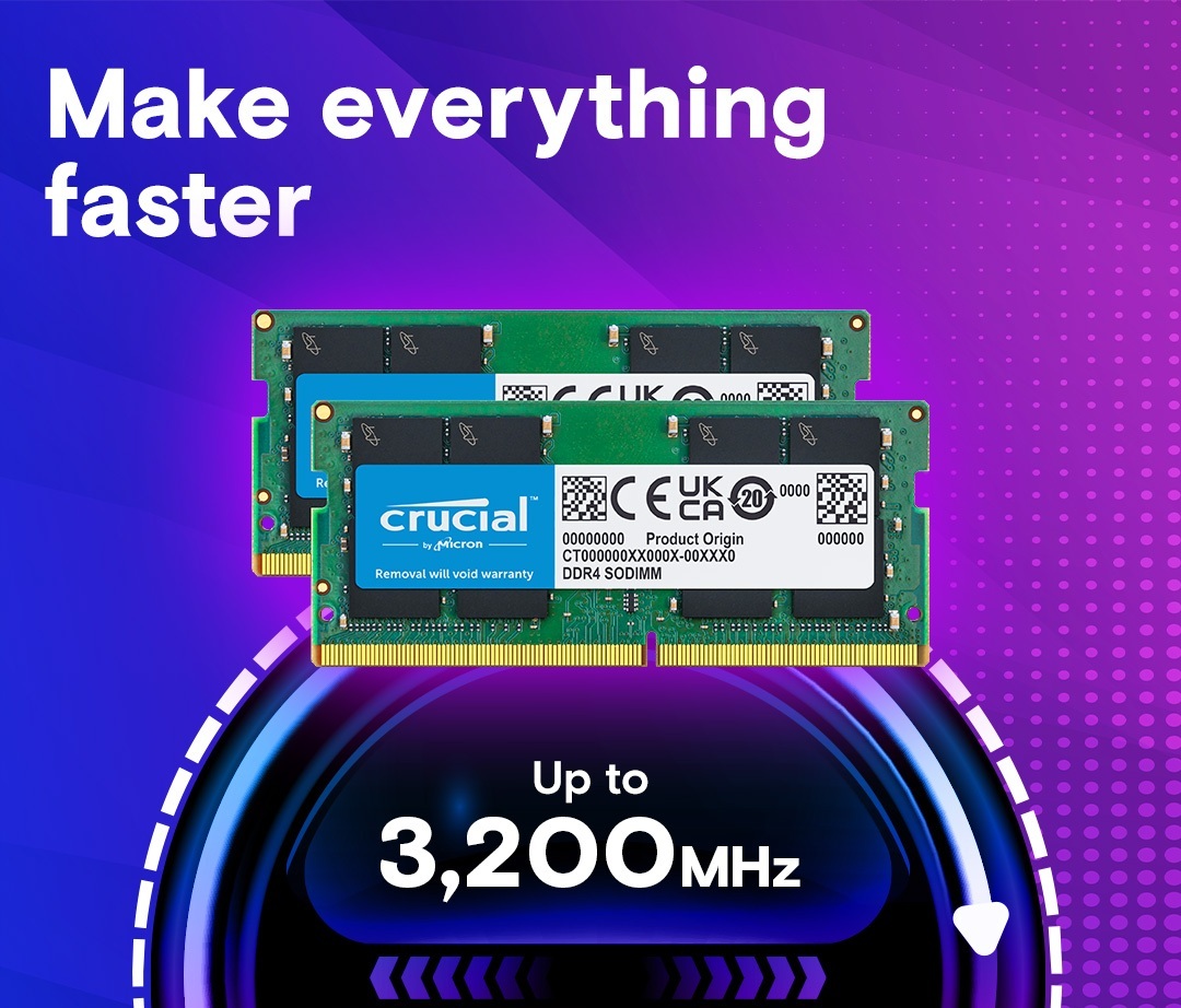 Пам'ять для ноутбука Crucial SoDIMM DDR4 32GB 3200 MHz (CT32G4SFD832A)фото
