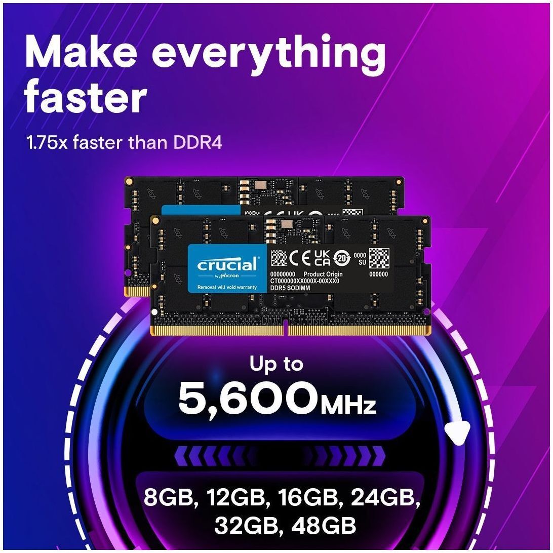 Память для ноутбука Micron SoDIMM DDR5 16GB 5600 MHz (CT16G56C46S5T) фото