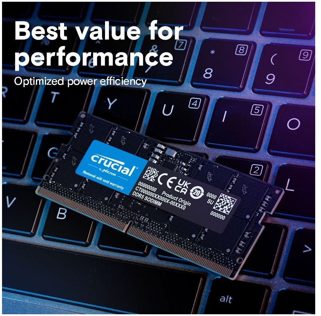 Память для ноутбука Micron SoDIMM DDR5 16GB 5600 MHz (CT16G56C46S5T) фото