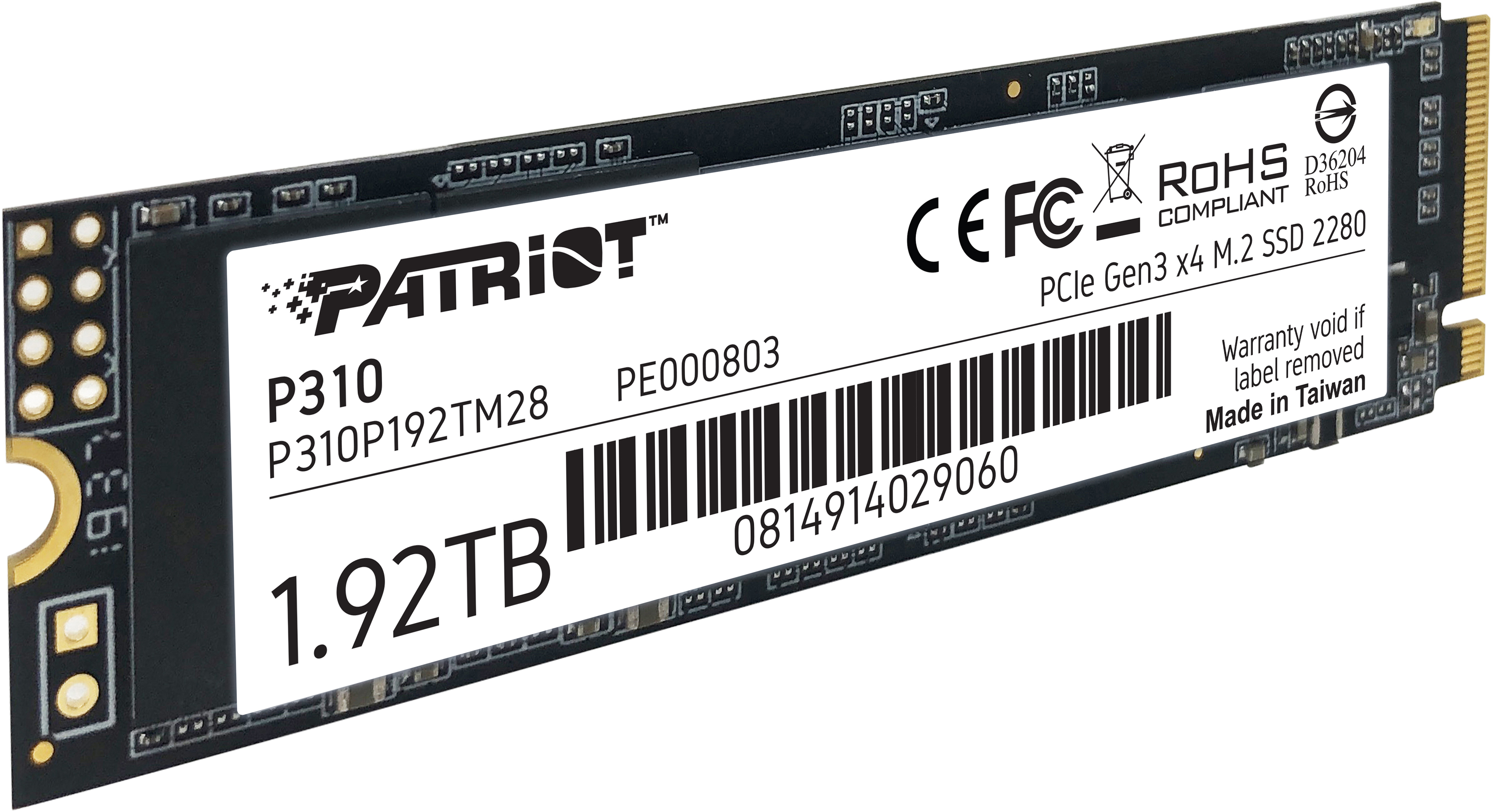 SSD накопитель Patriot M.2 2280 1.92TB (P310P192TM28) фото 