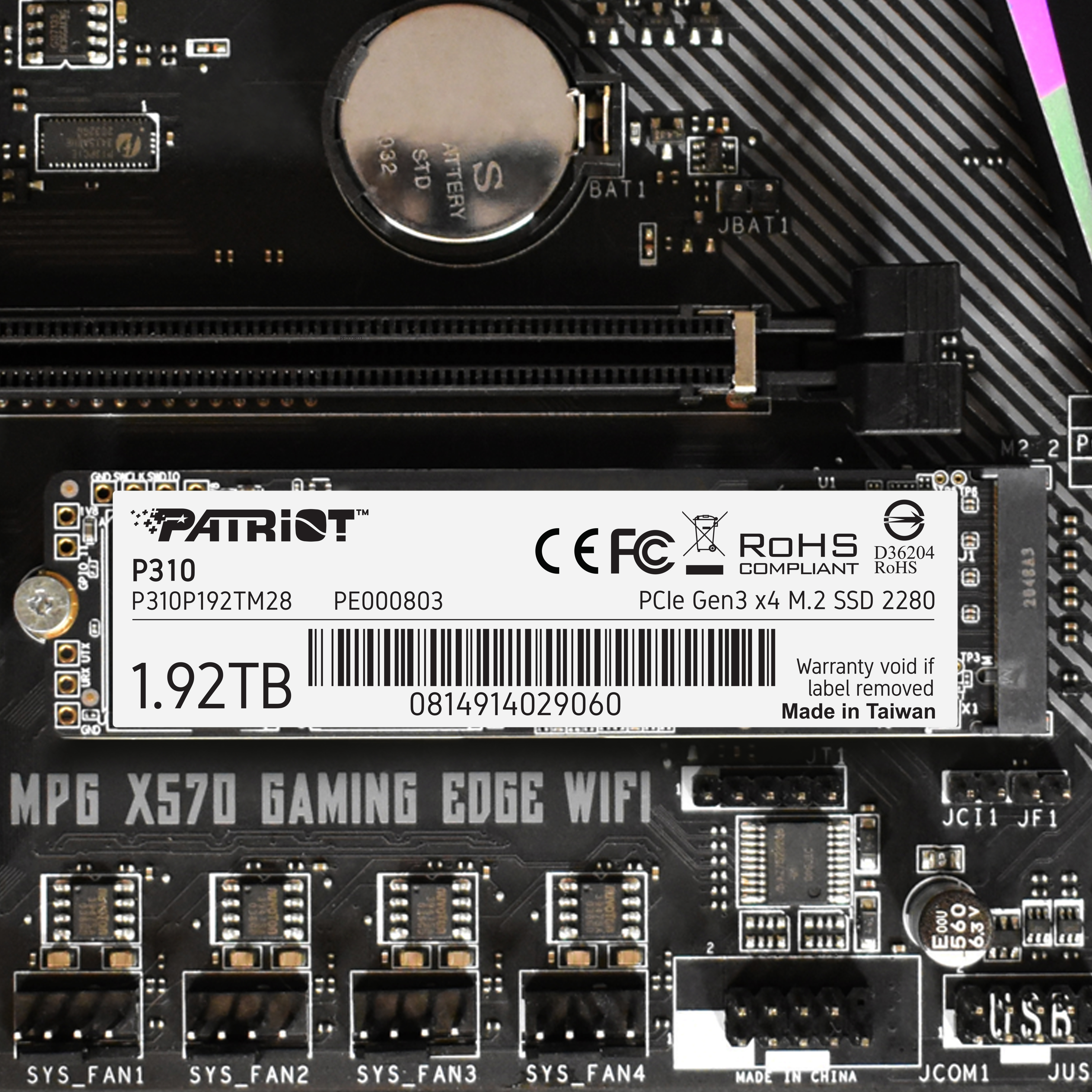 SSD накопитель Patriot M.2 2280 1.92TB (P310P192TM28) фото 