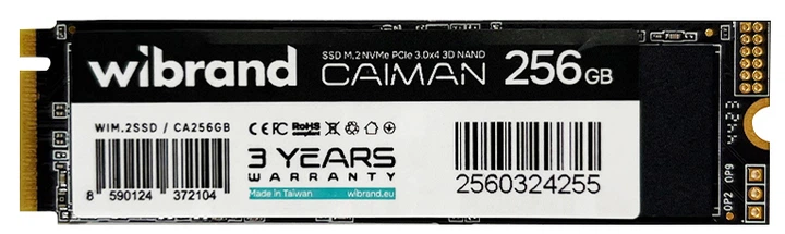 SSD накопитель Wibrand M.2 2280 256GB Caiman (WIM.2SSD/CA256GB) фото