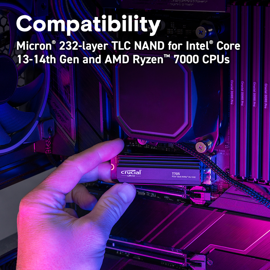SSD накопичувач Micron M.2 2280 1TB T705 with Heatsink (CT1000T705SSD5)фото5