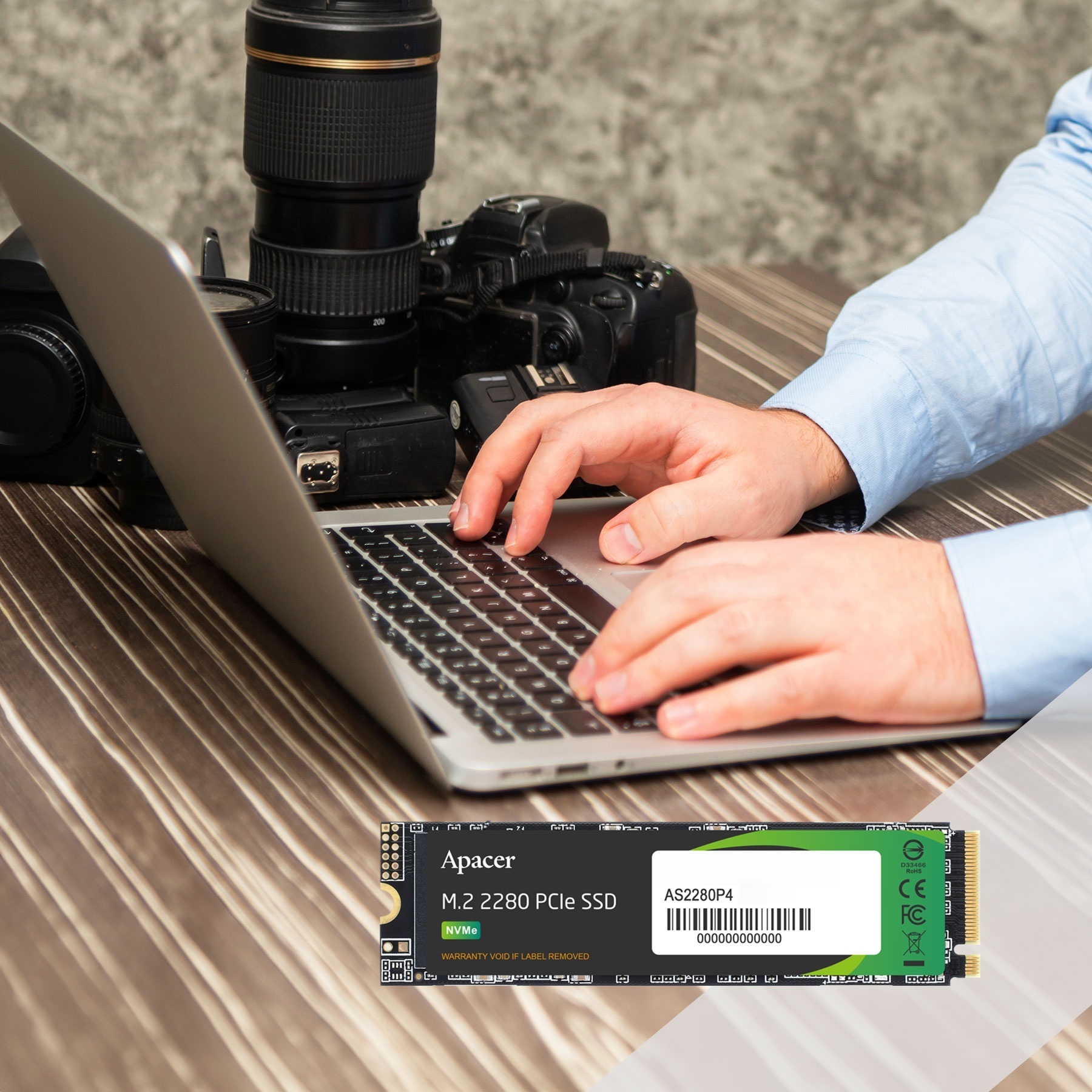 SSD накопитель APACER M.2 2280 512GB AS2280P4 (AP512GAS2280P4) фото 