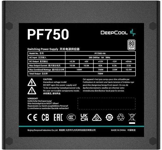 Блок питания DEEPCOOL 750W (R-PF750D-HA0B-EU) фото5
