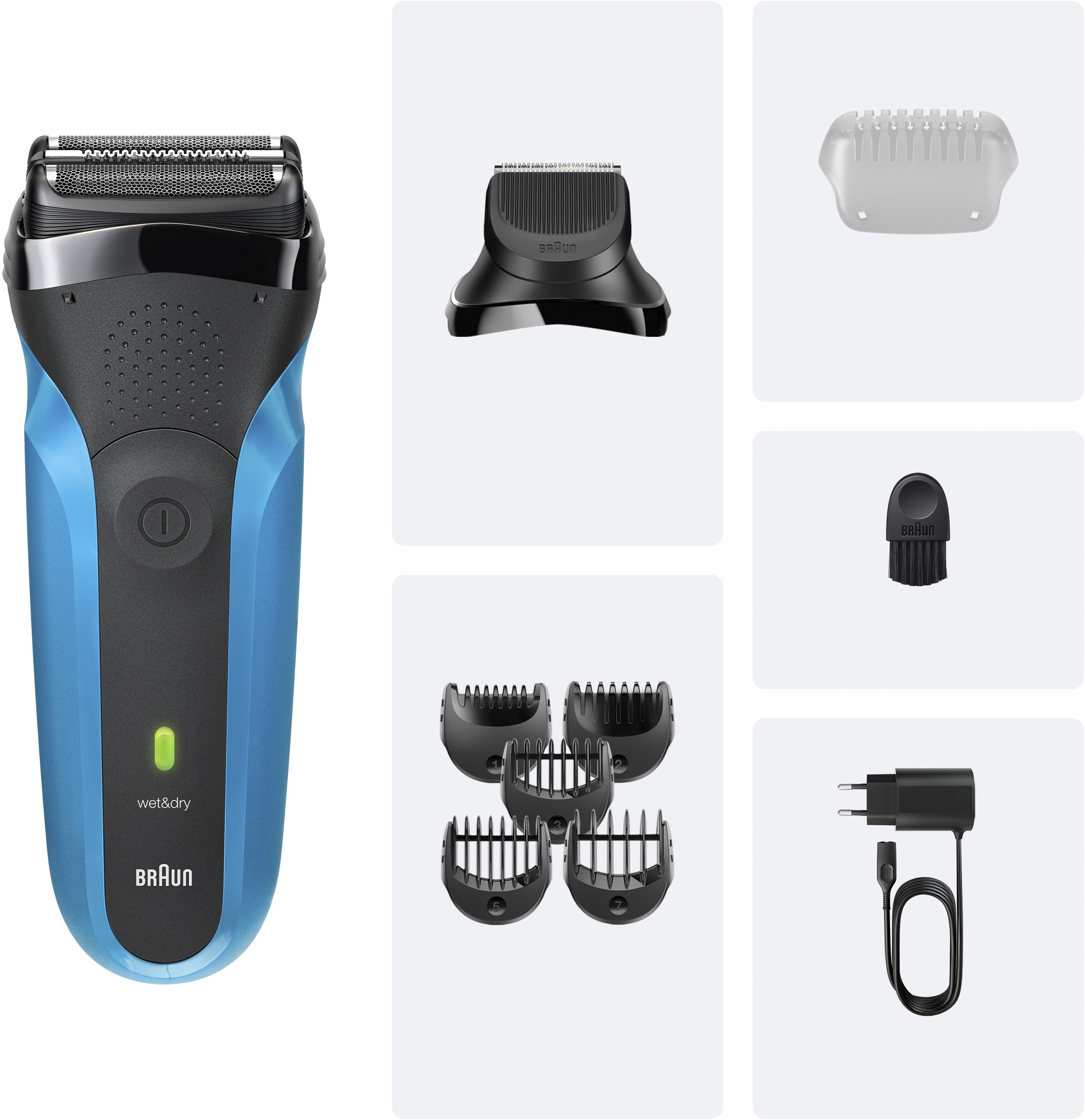 Электробритва Braun Series 3 310BT 5409 Wet&amp;Dry Black/Blue фото 