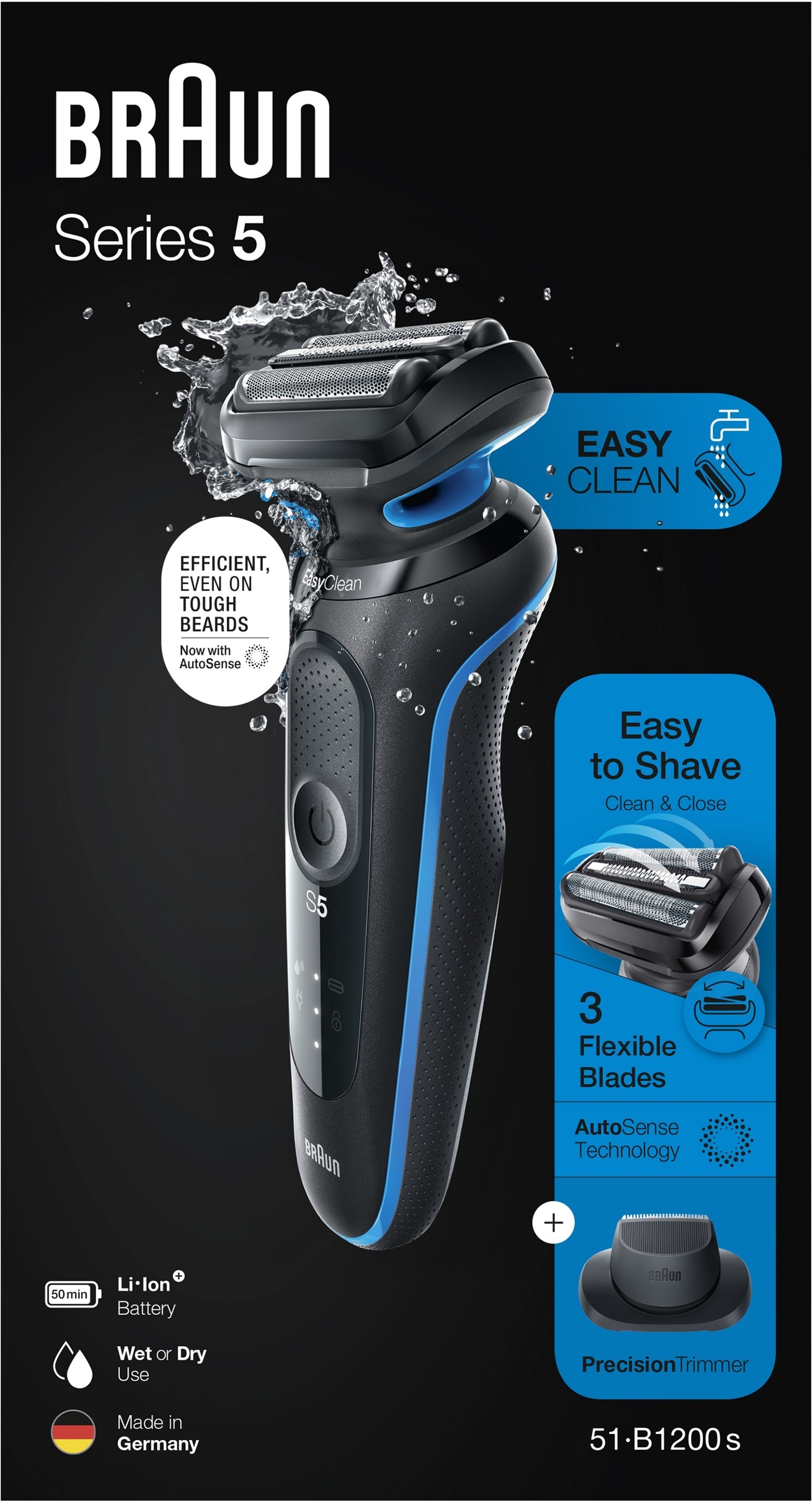 Электробритва Braun Series 5 51-B1200s Blue фото 