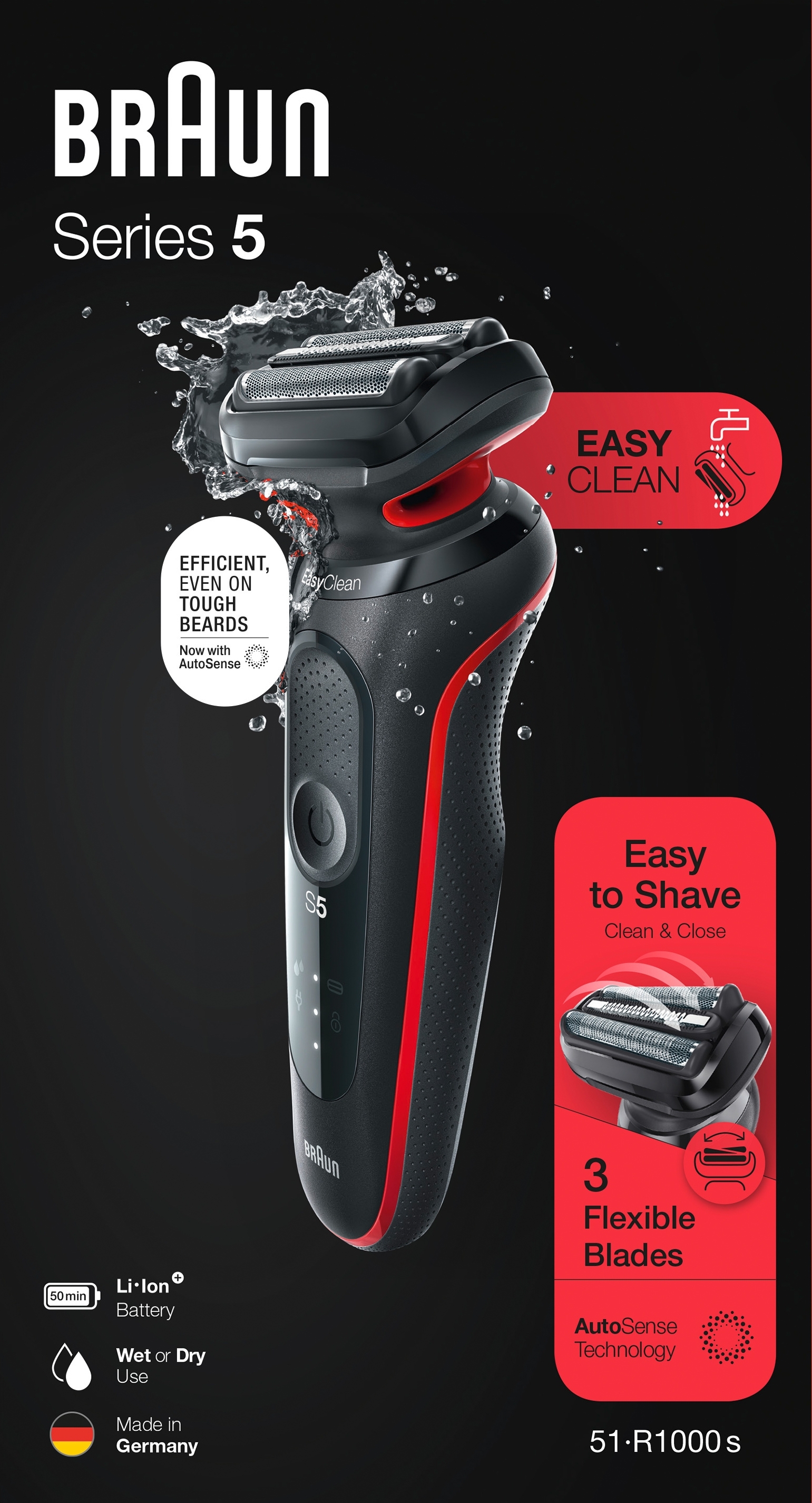 Електробритва Braun Series 5 51-R1000 Black/Redфото5