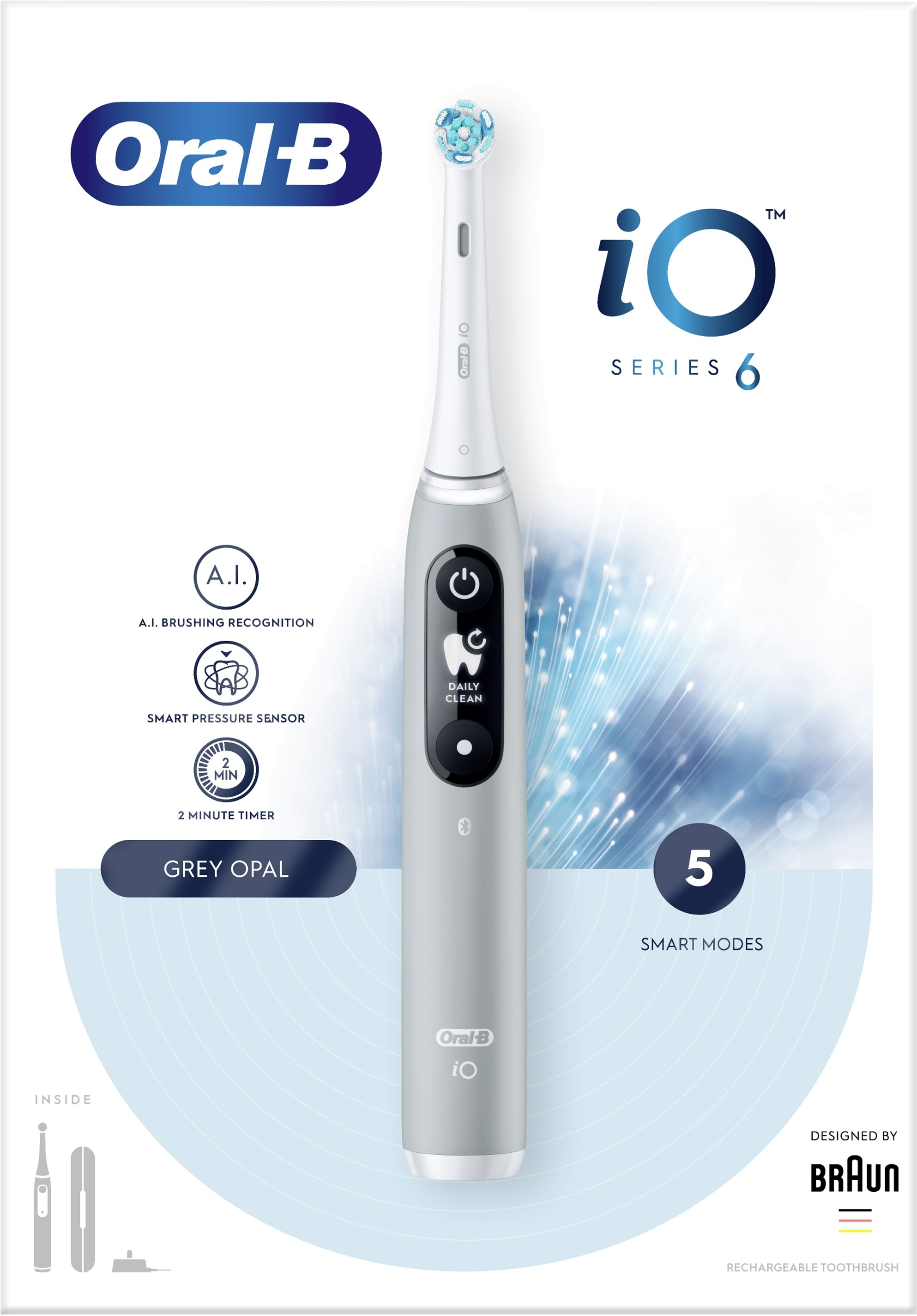 Зубная щетка Braun Oral-B iO Series 6 iOM6.1A6.1K Grey Opal фото 