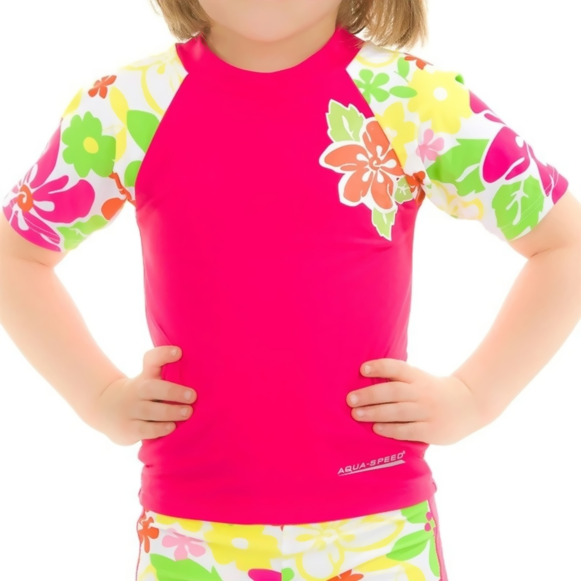 Футболка AQUA SPEED T-Shirt Flower 374 104 розовый/мультиколор фото 
