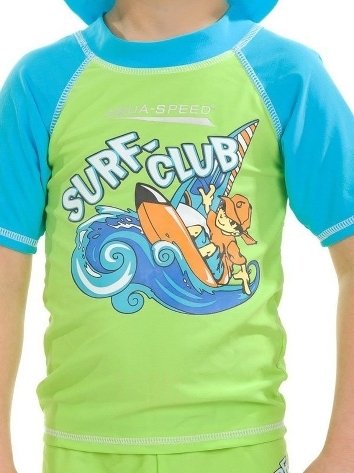 Футболка AQUA SPEED Surf-Club T-Shirt 383-04 104 зеленая/голубая фото 