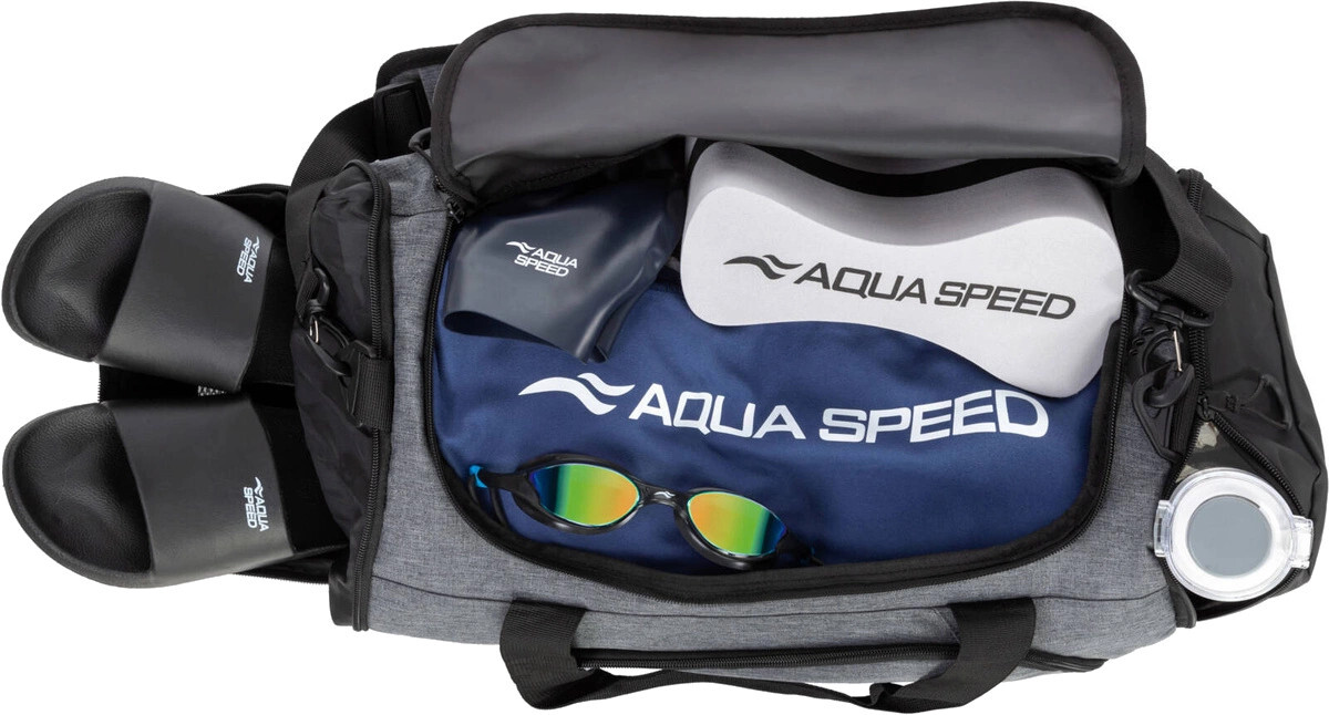 Сумка AQUA SPEED Duffel Bag 141-37 55x26x30см серая/черная фото 4