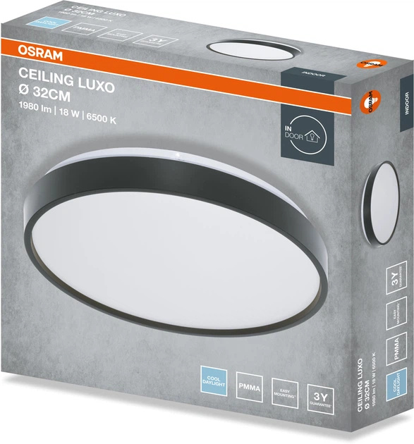 Светильник накладной Osram Ceiling Luxo 18W 6500К Black (4099854651007) фото4