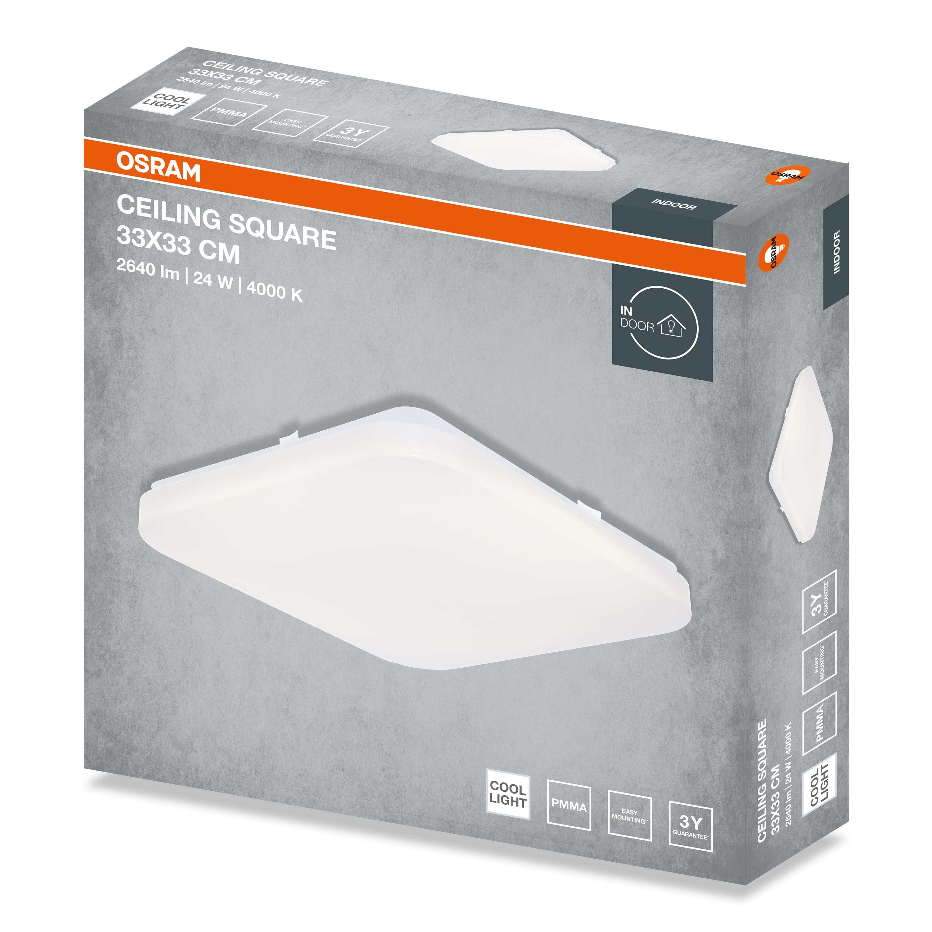 Светильник Osram Ceiling Square 24W, 4000К, 1920Lm (4099854648748) фото 