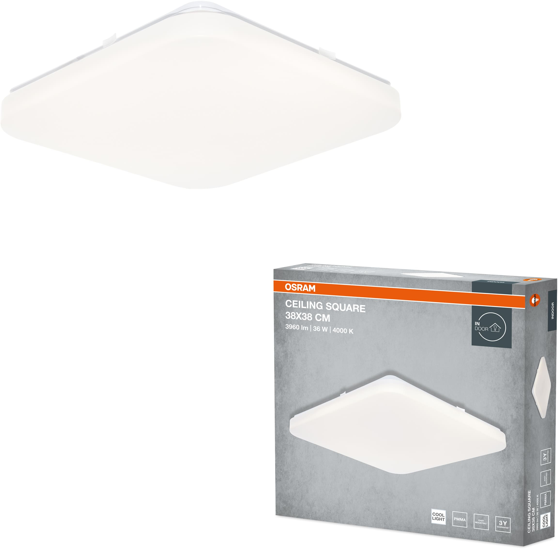 Светильник Osram Ceiling Square 24W, 4000К, 1920Lm (4099854648748) фото3
