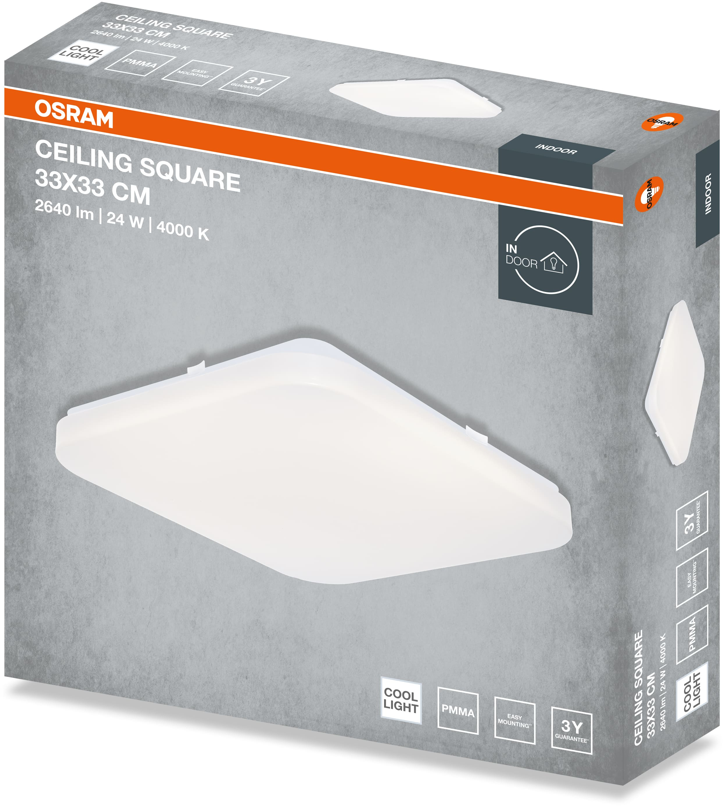 Светильник Osram Ceiling Square 24W, 4000К, 1920Lm (4099854648748) фото4