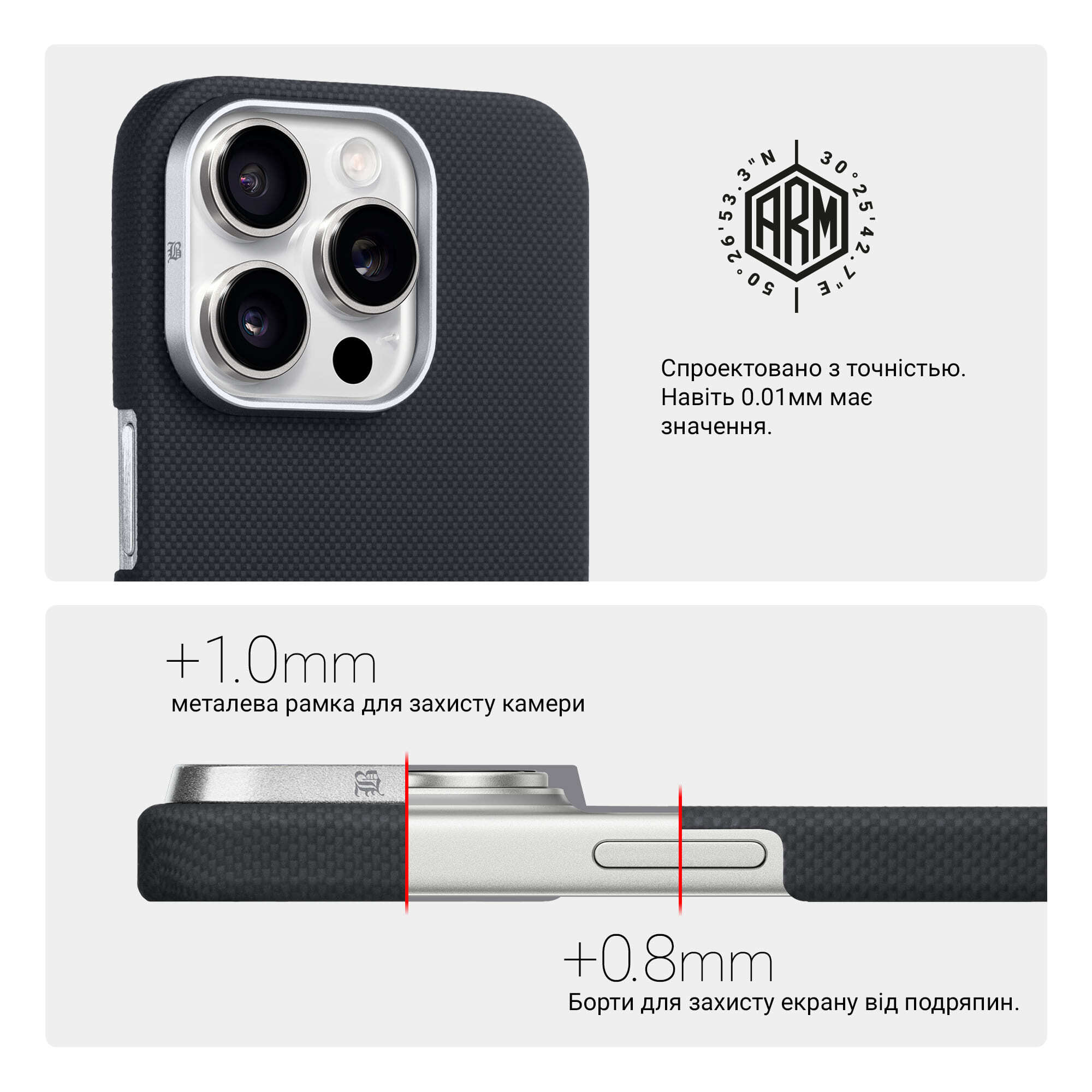 Чехол ArmorStandart BlackIcon Aramid Plain MagCase для Apple iPhone 16 Pro Black (ARM90169) фото6