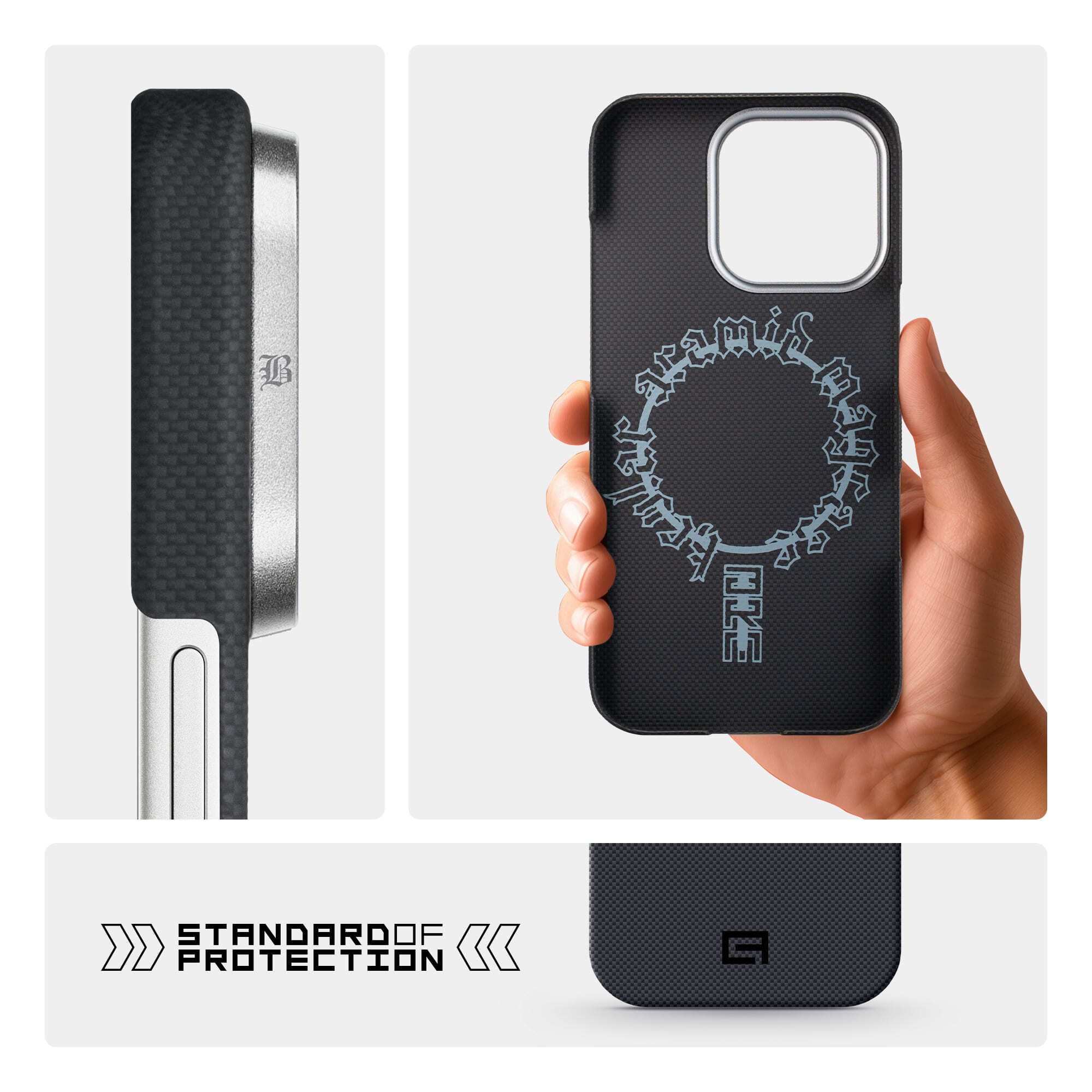 Чехол ArmorStandart BlackIcon Aramid Plain MagCase для Apple iPhone 16 Pro Black (ARM90169) фото7