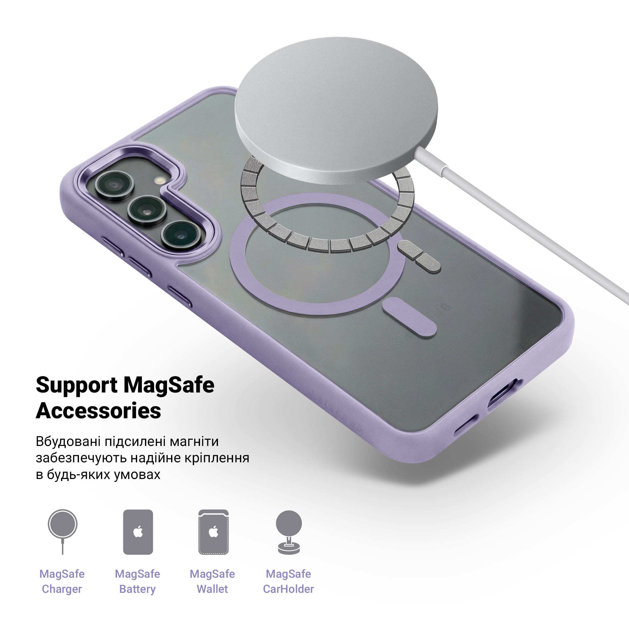 Чехол ArmorStandart Unit MagSafe для Samsung S24 Plus Lavender (ARM74864) фото 