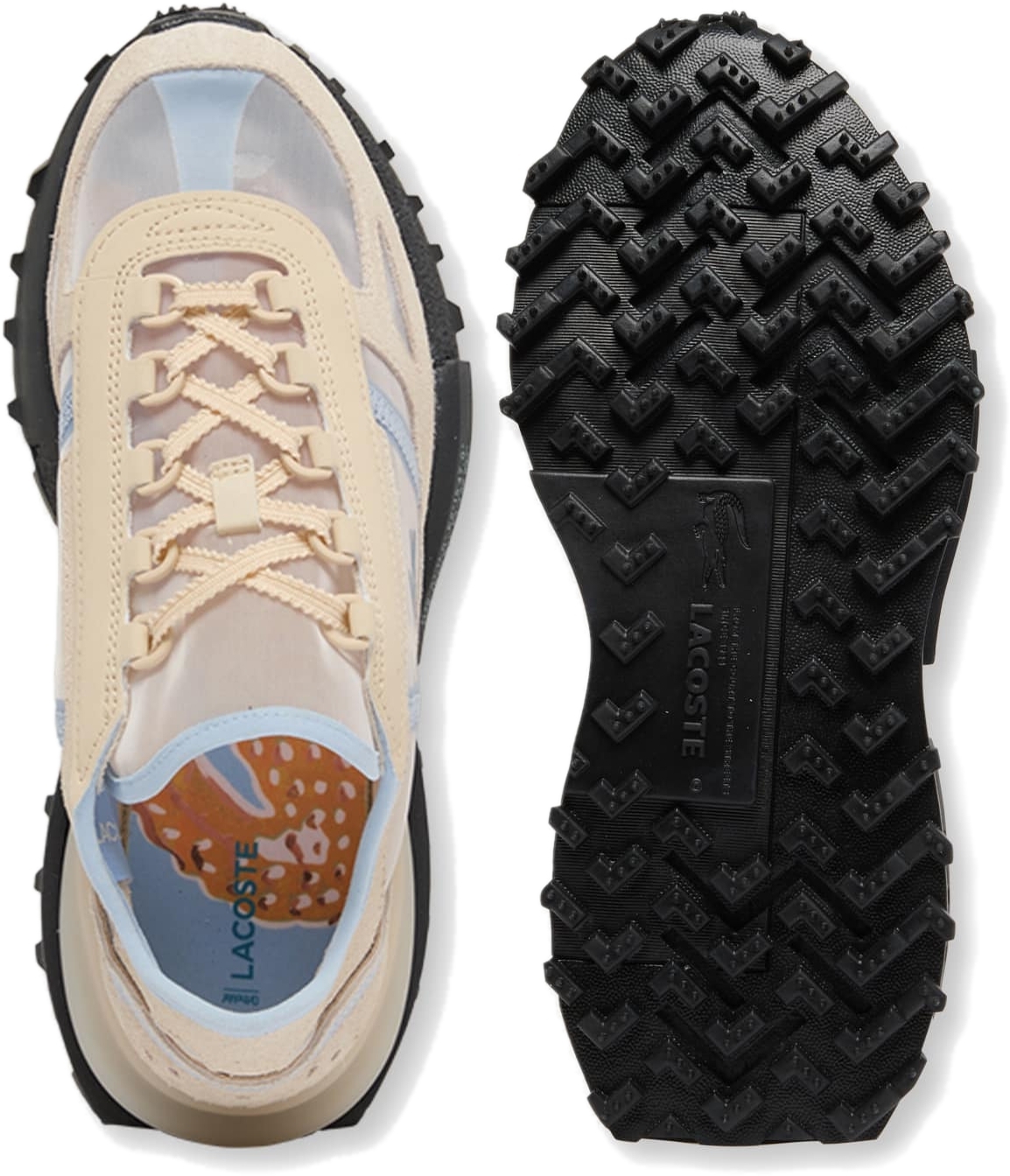 Кроссовки женские Lacoste Elite Active 751SFA0156-WB8 40 (6,5 UK) бежевые/голубые фото 