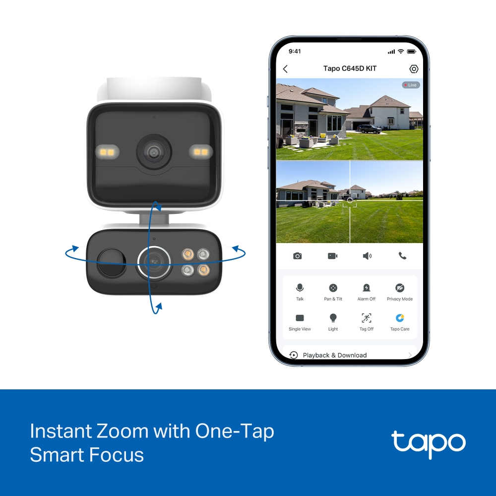 Комплект умной безпроводной камеры TP-LINK TAPO C645D KIT 2K QHD и солнечной панели (TAPO-C645DKIT) фото 