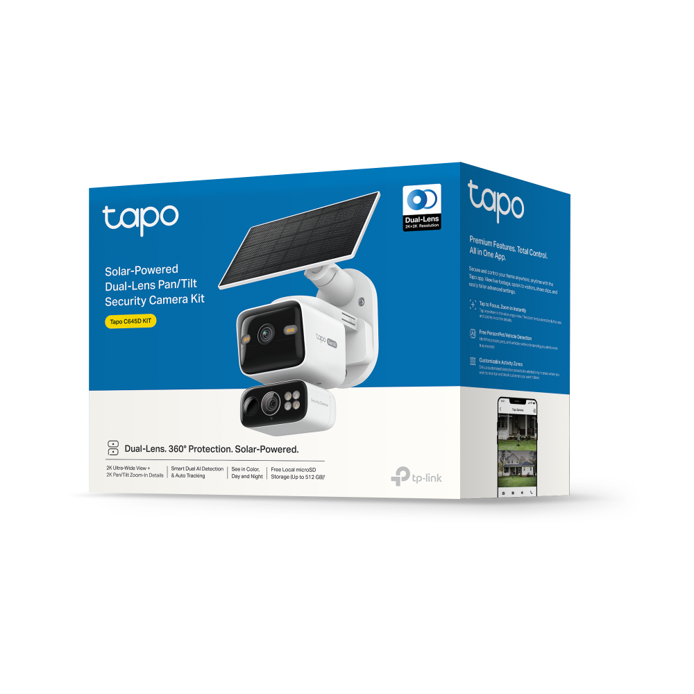 Комплект умной безпроводной камеры TP-LINK TAPO C645D KIT 2K QHD и солнечной панели (TAPO-C645DKIT) фото 