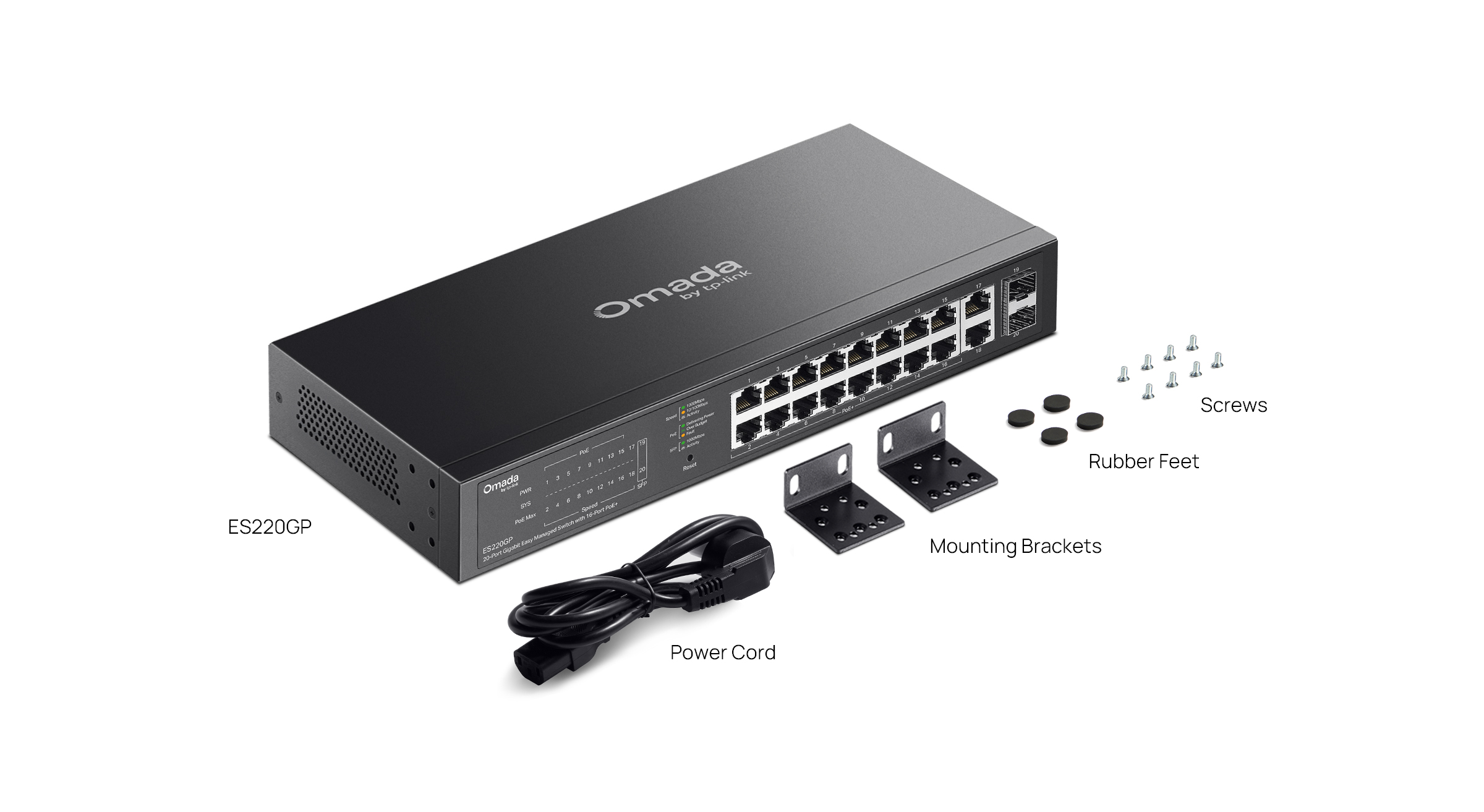 Комутатор TP-LINK ES220GP 18xGE (16xPoE) WebSmart (ES220GP)фото
