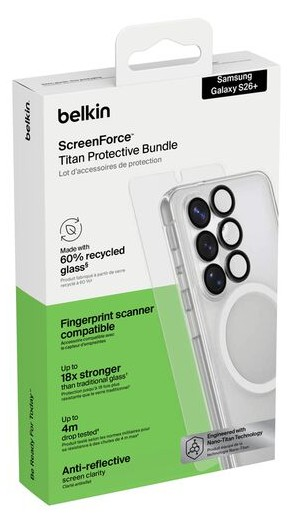 Набор защиты Belkin 3в1 для Samsung Galaxy S26+ (стекло, чехол, защита камеры) (1 Pack) (BUA003HQ) фото 
