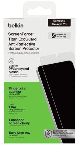 Защитное стекло Belkin Samsung Galaxy S26 Titan EcoGuard (OVB078HQ) фото 