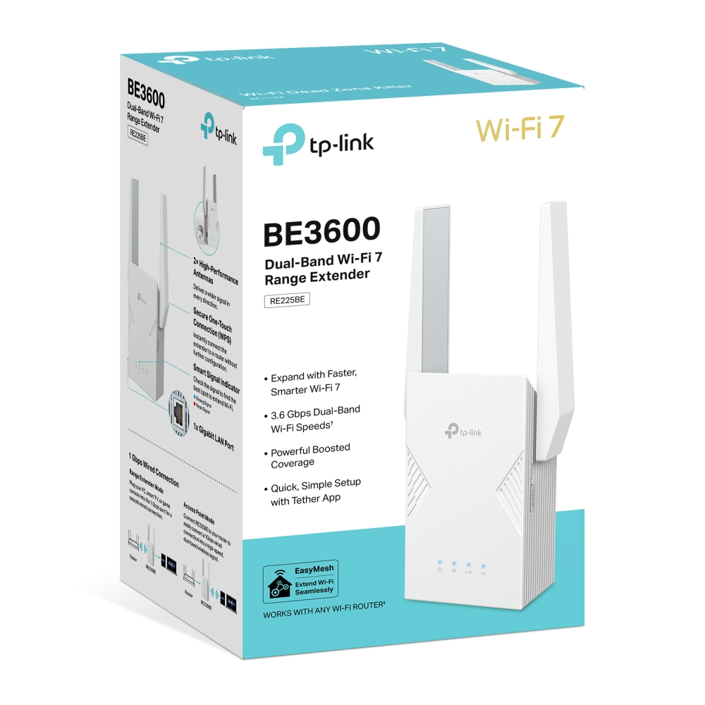Расширитель покрытия WiFi TP-LINK RE225BE BE3600 1хGE MESH (RE225BE) фото 