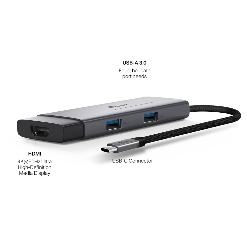 Хаб USB TP-LINK UH5020C USB-C > 2xUSB3.0/1xUSB-C/1xHDMI/1xPD 100Wh (UH5020C)фото