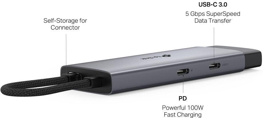 Хаб USB TP-LINK UH5020C USB-C > 2xUSB3.0/1xUSB-C/1xHDMI/1xPD 100Wh (UH5020C) фото 2