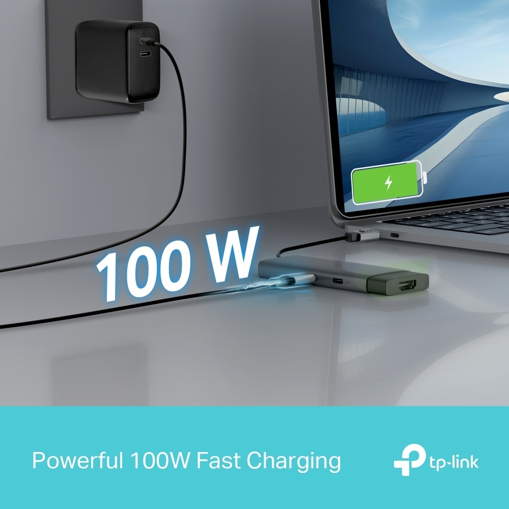 Хаб USB TP-LINK UH5020C USB-C > 2xUSB3.0/1xUSB-C/1xHDMI/1xPD 100Wh (UH5020C) фото 5
