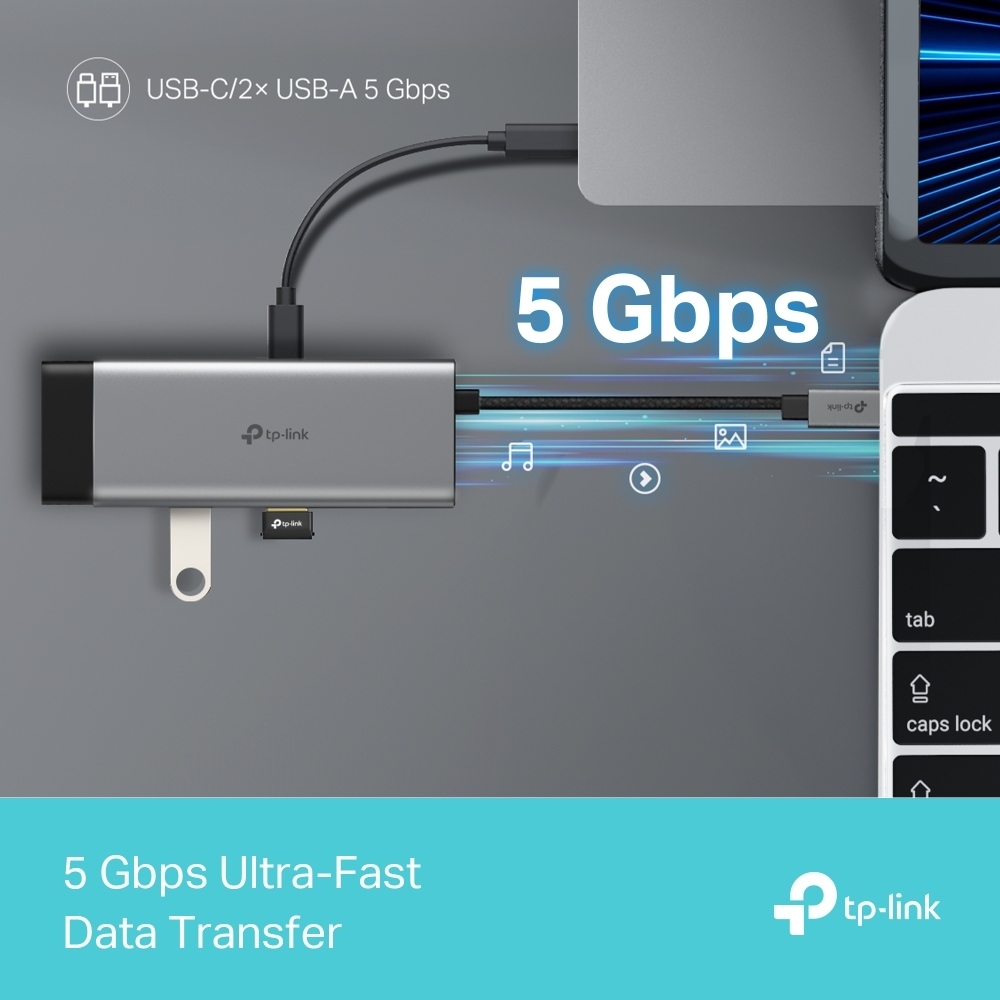 Хаб USB TP-LINK UH5020C USB-C > 2xUSB3.0/1xUSB-C/1xHDMI/1xPD 100Wh (UH5020C) фото 7