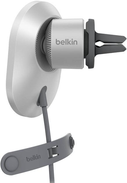 Автомобільний тримач смартфона Belkin Qi2 з бездротовою зарядкою (дефлектор) (WIC008BTGR-NCV2)фото