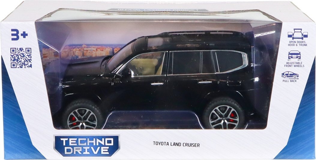 Автомодель TechnoDrive Toyota Land Cruiser (чорний, 1:24) (KM08222) фото