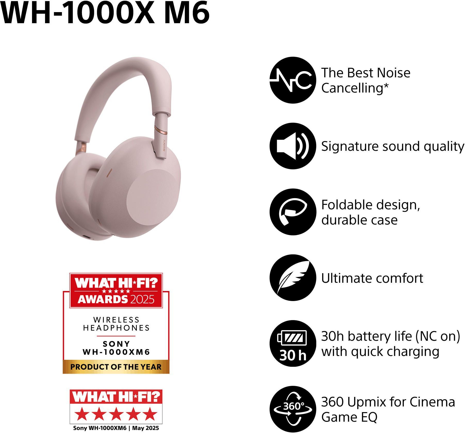 Навушники Sony WH-1000XM6 Sand Pink (WH1000XM6P.E)фото