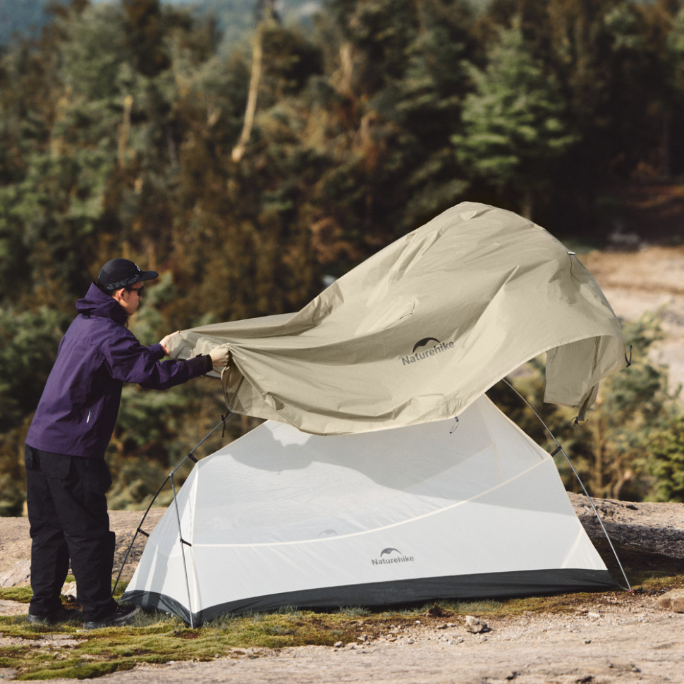 Намет надлегкий одномісний Naturehike Cloud Up Base 1 Tent Pro CNK2350WS020, пісочний фото8