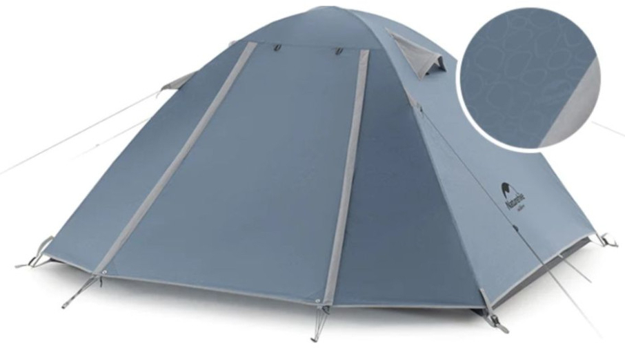 Палатка трехместная Naturehike P-Series NH18Z033-P 210T/65D, темно-синяя фото2