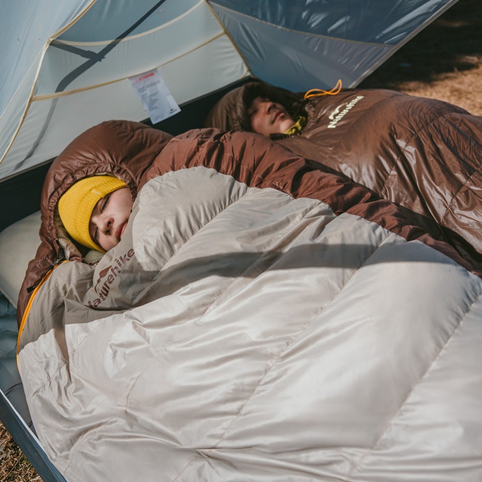 Спальник с натуральным пухом Naturehike Snowbird CNK2550WS014, р-р L, коричневый 400 г (6927595784464) фото3