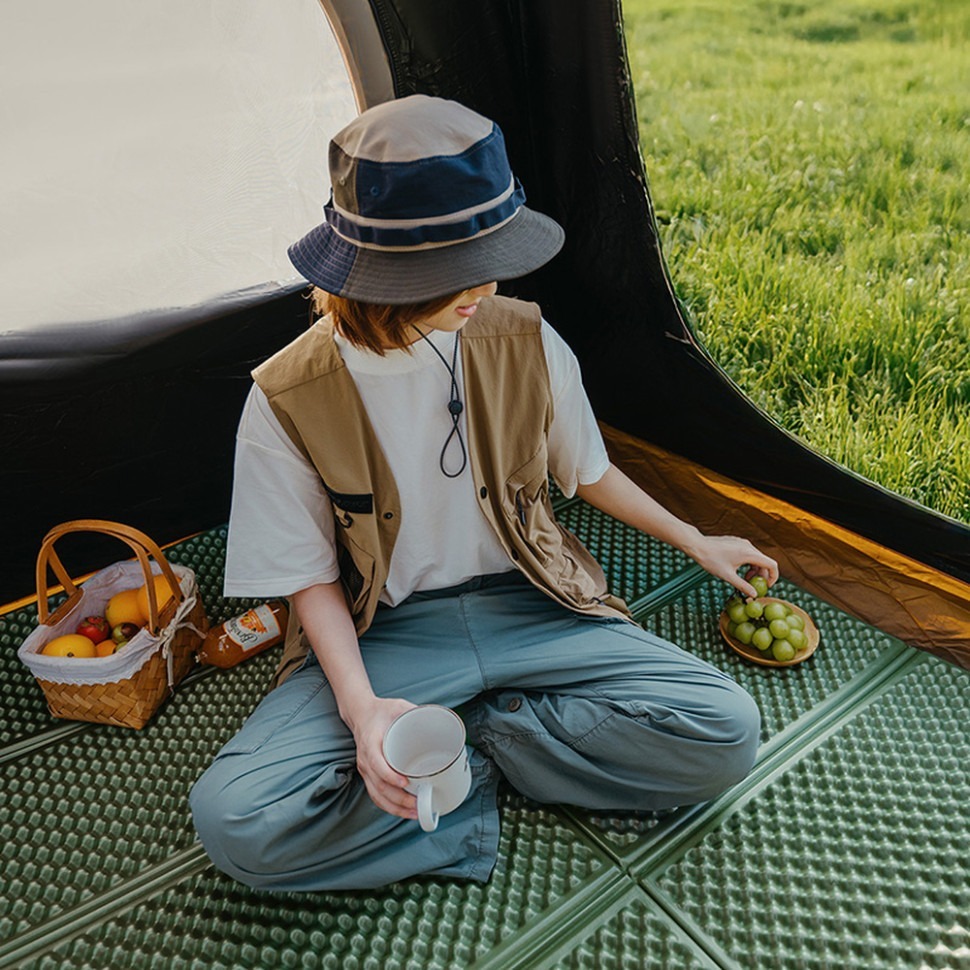 Килимок туристичний складаний одномісний IXPE Naturehike CNK2450WS044 з алюмінієвою плівкою, оливковий (6927595788356) фото4
