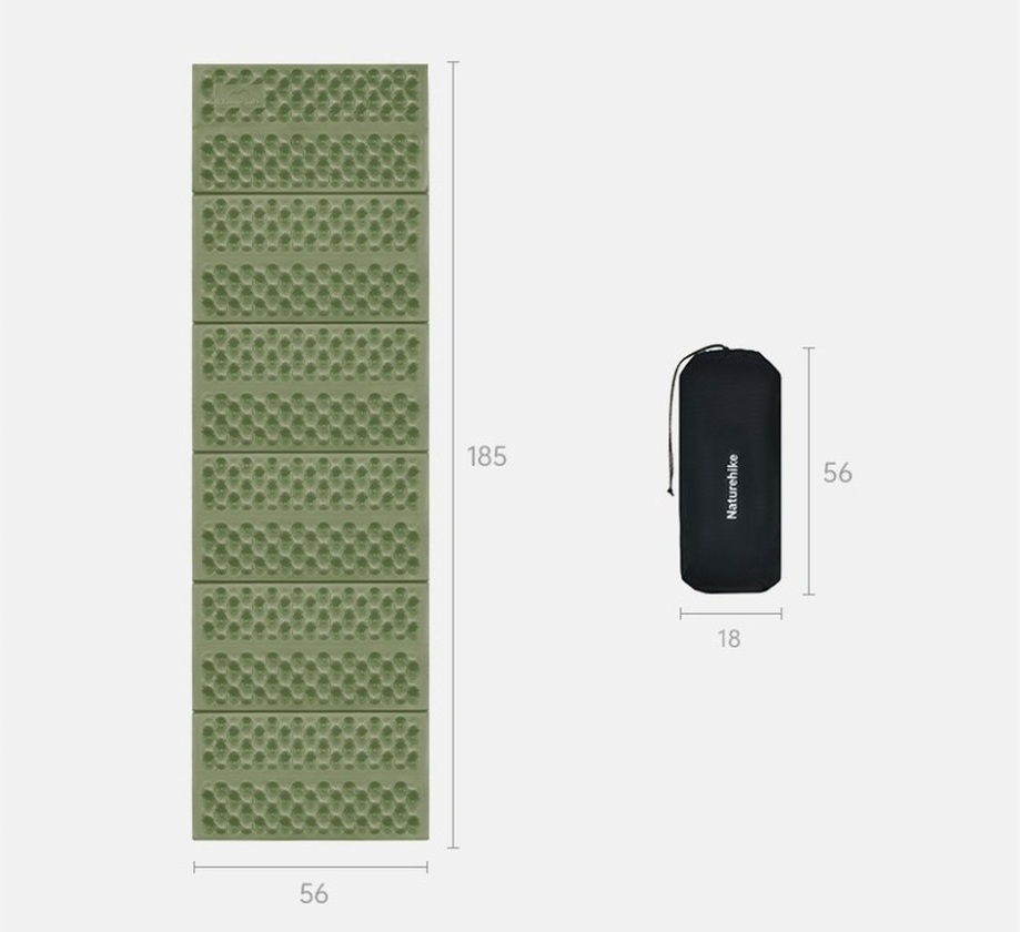 Килимок складний IXPE Naturehike CNK2550WS030, алюмінієва плівка, 18 мм, оливковий-зелений (6977465868206) фото2