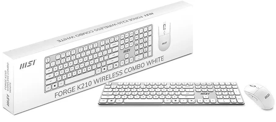 Комплект клавиатура и мышь MSI FORGE K210 W COMBO WHITE UA, Wireless (S11-43UA305-Y92) фото 5