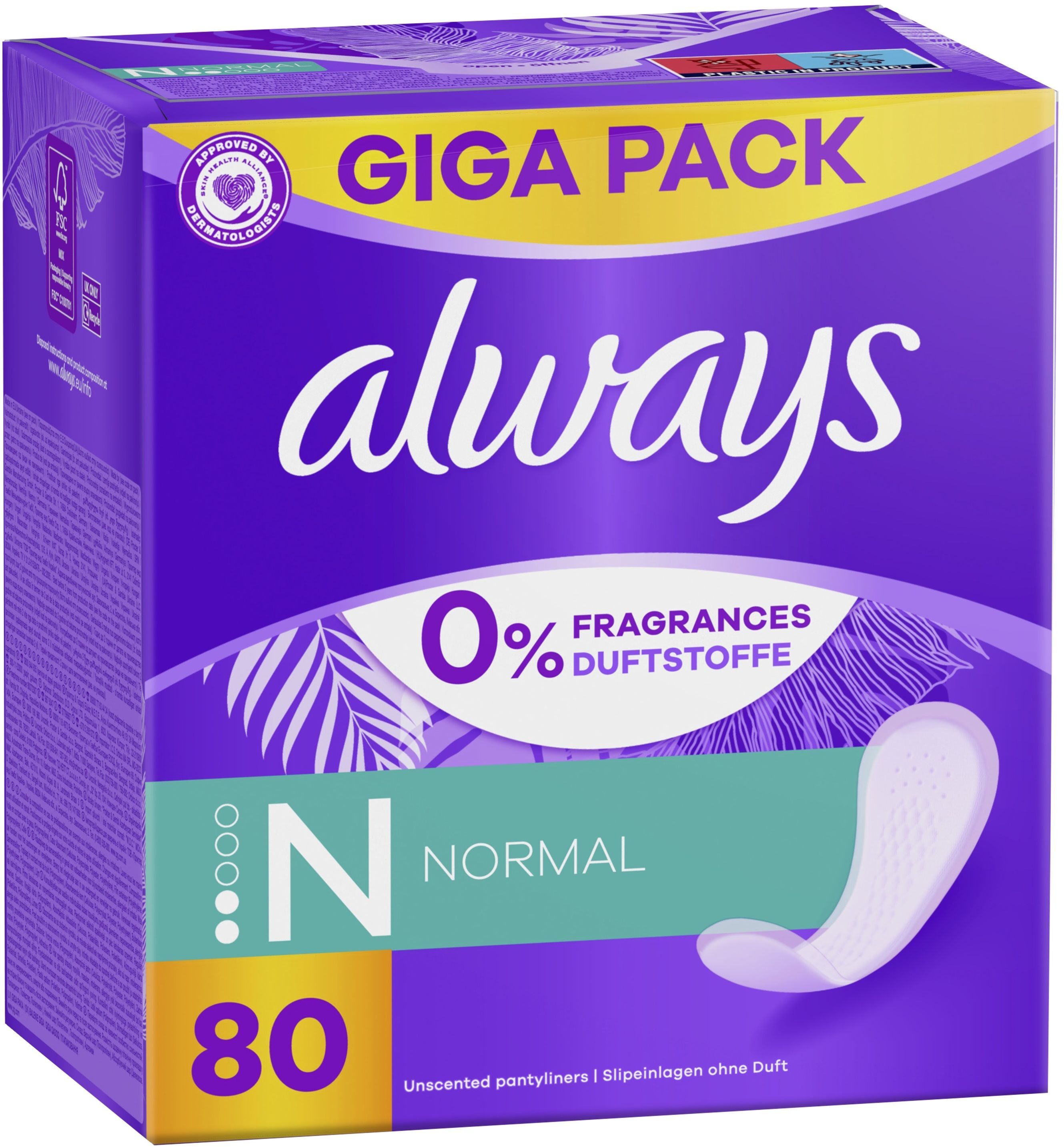 Щоденні прокладки Always Dailies Fresh &amp; Protect Normal 80 штфото