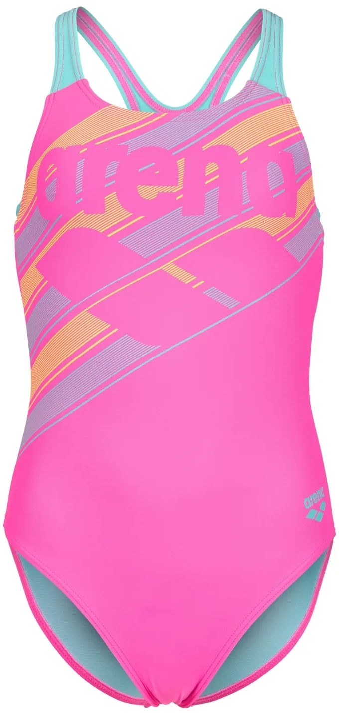 Купальник для девочек Arena Lines Swimsuit Swim Pro Back L 003550-980 140 розовый/бирюзовый фото 