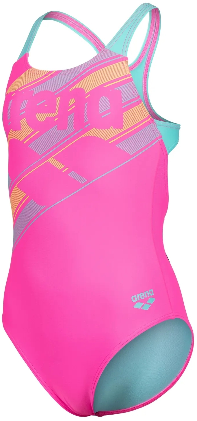 Купальник для дівчаток Arena Lines Swimsuit Swim Pro Back L 003550-980 152 рожевий/бірюзовийфото