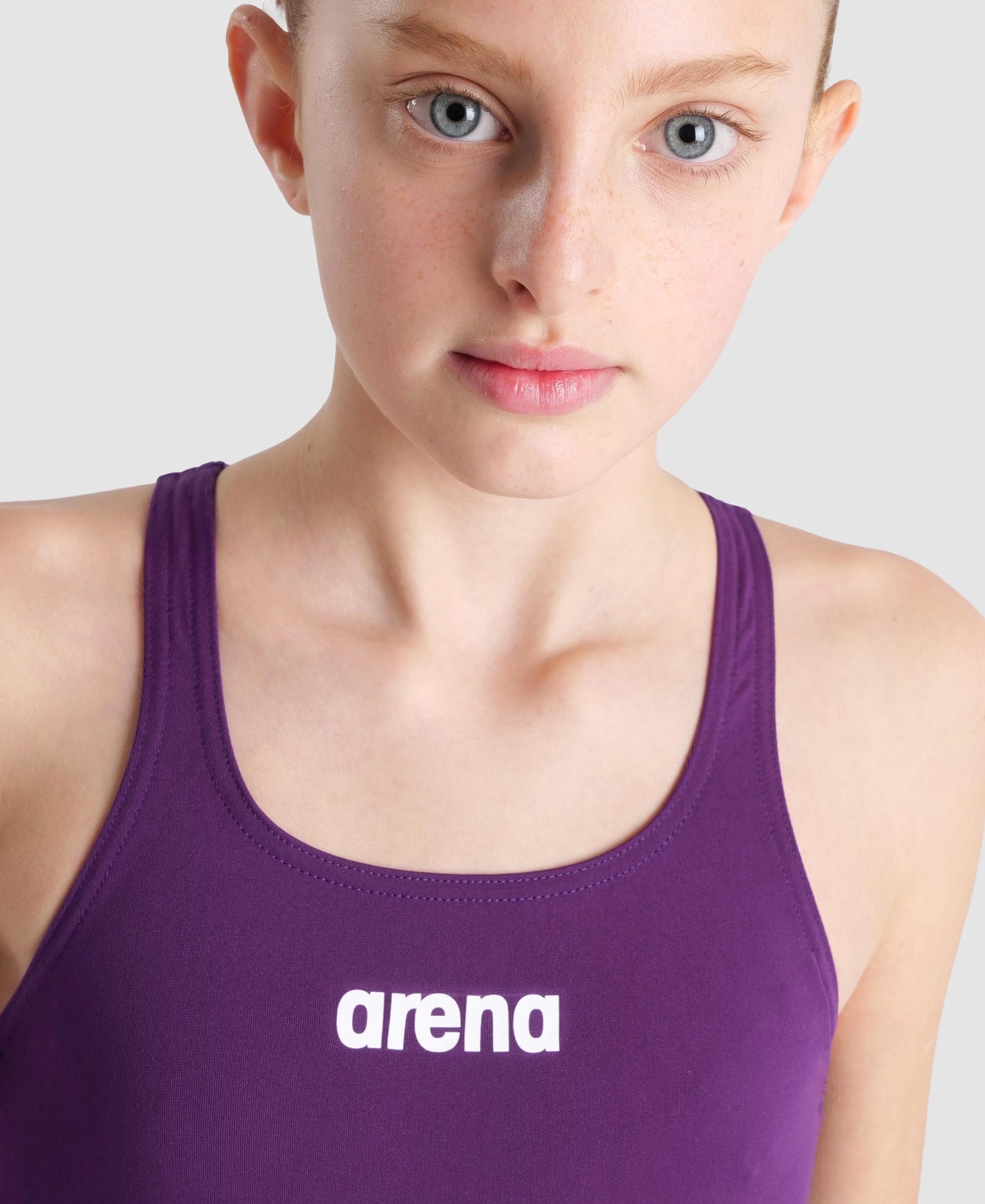 Купальник для девочек Arena Team Swimsuit Swim Pro Solid 004762-911 128 фиолетовый фото 