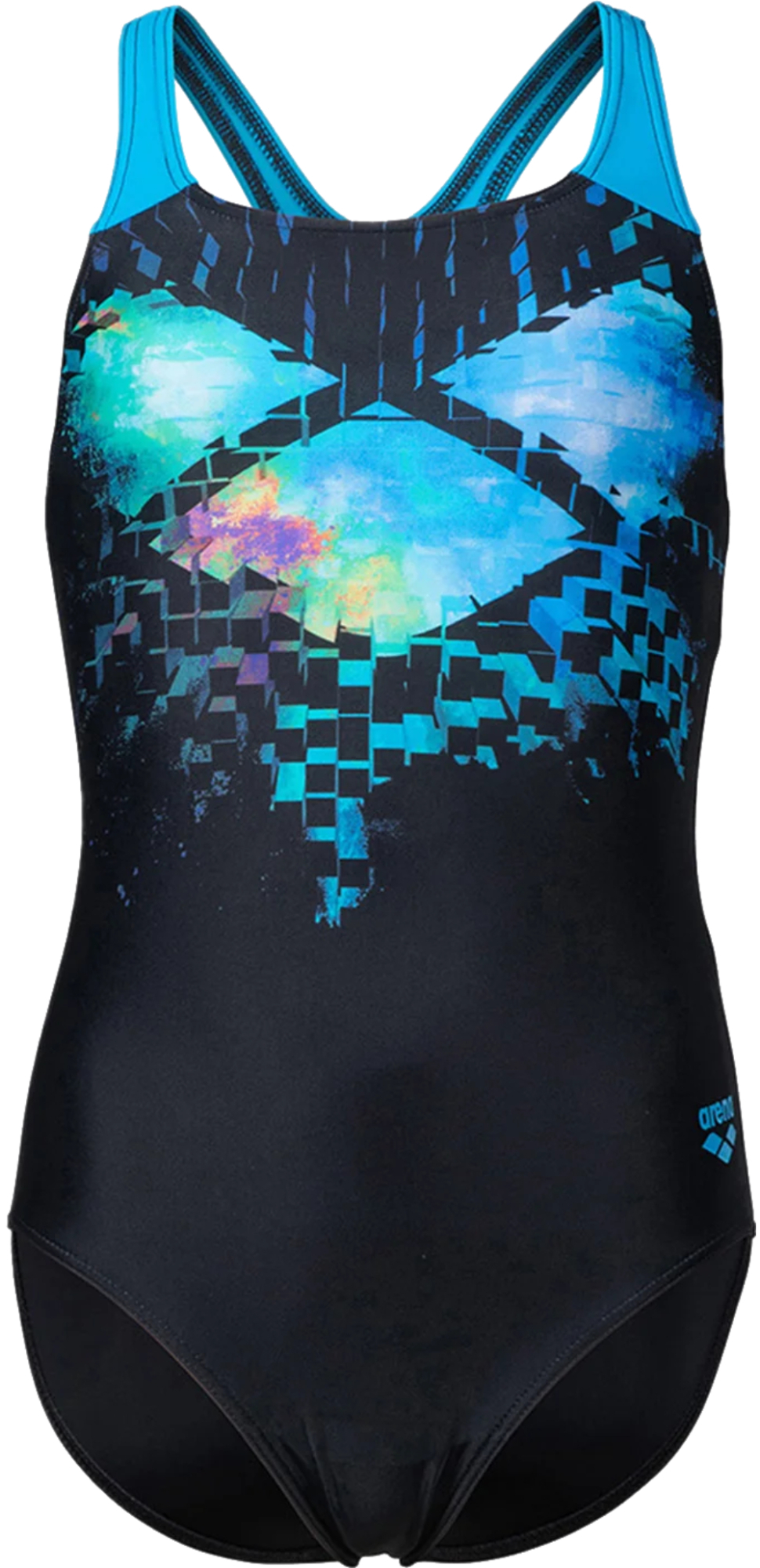 Купальник Arena Multi Pixels Swimsuit Swim Pro 006679-580 128 черный/синий/голубой фото 