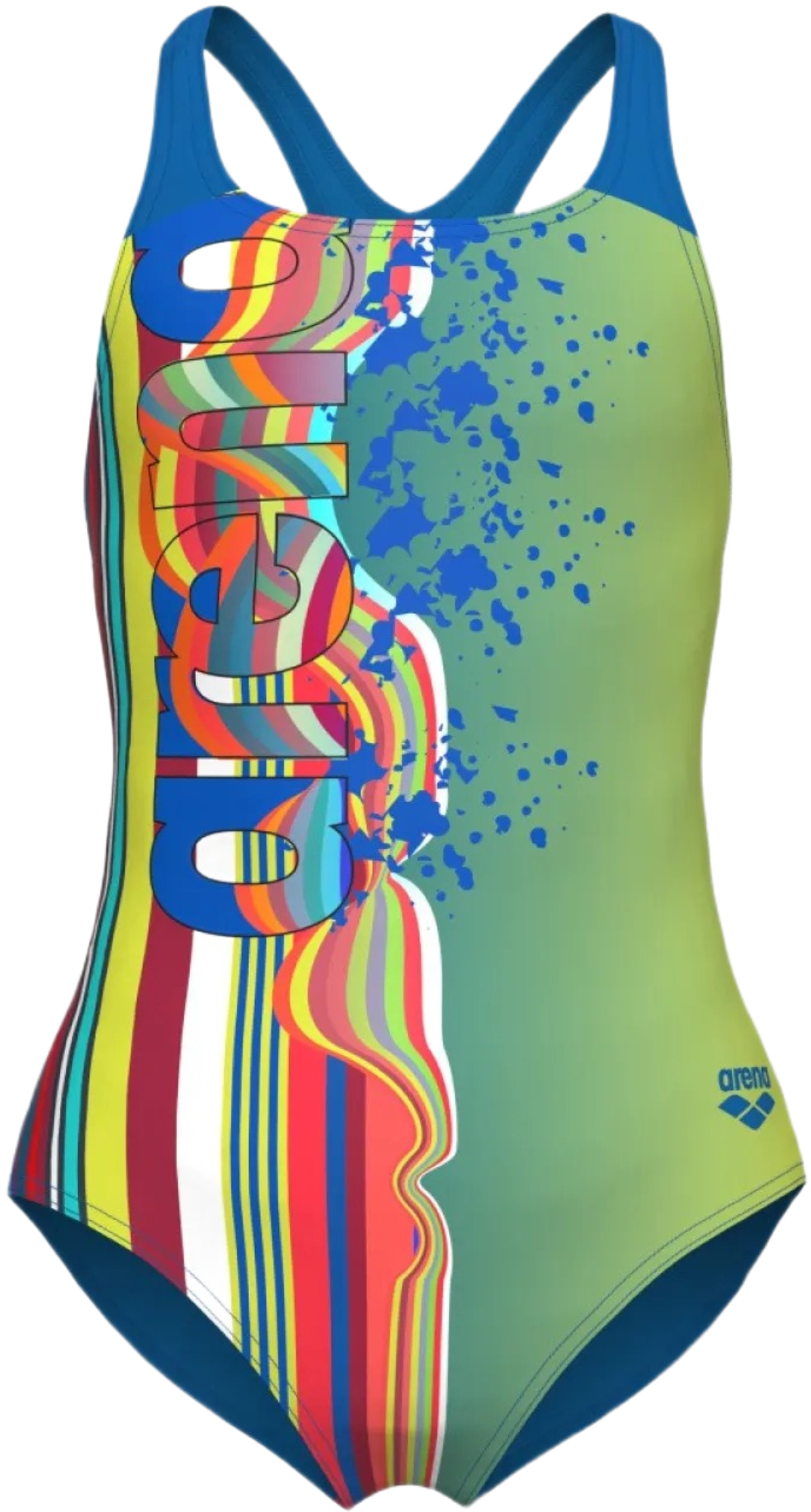 Купальник Arena Palette Swimsuit Swim Pro Back 007918-608 164 голубой/желтый фото 