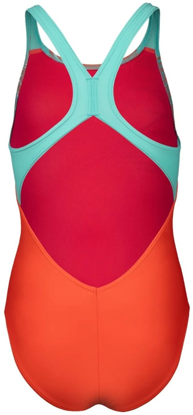 Купальник Arena Pastime Swimsuit V Back 008308-980 116 морковный/бирюзовый/белый фото 
